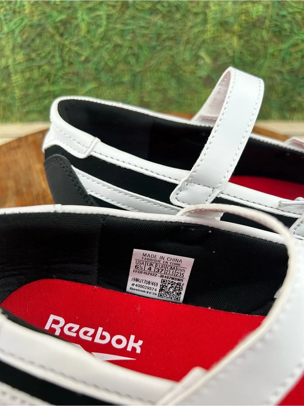 Reebok Black and white Mary Jane sneakers